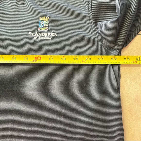 St. Andrews Of Scotland Golf Polo Black/Grey Embroidered Logo Shirt - Picture 6 of 10